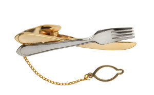 Knife and Fork Gold slipsenål