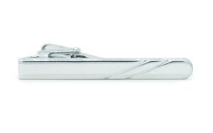 Rounded Striped Silver slipsenål