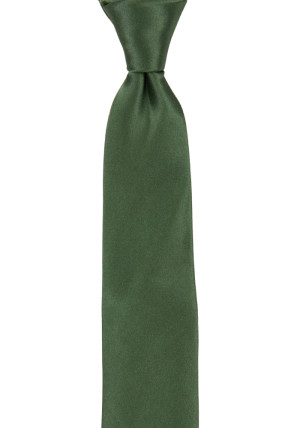 SATIN DARK SAGE børneslips medium