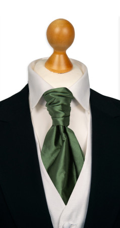 SATIN DARK SAGE bunden kravat