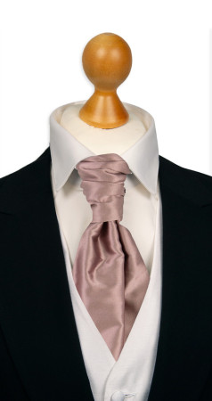 Satin Rose Taupe bunden kravat