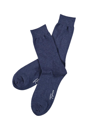 SOLID COTTON BLUE MELANGE sokker
